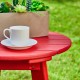 Elm PLUS 20"D Outdoor Patio Red HDPE Round Side Table, End Table, Or Coffee Table