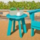 Elm PLUS 20"D Outdoor Patio Aqua HDPE Round Side Table, End Table,Or Coffee Table