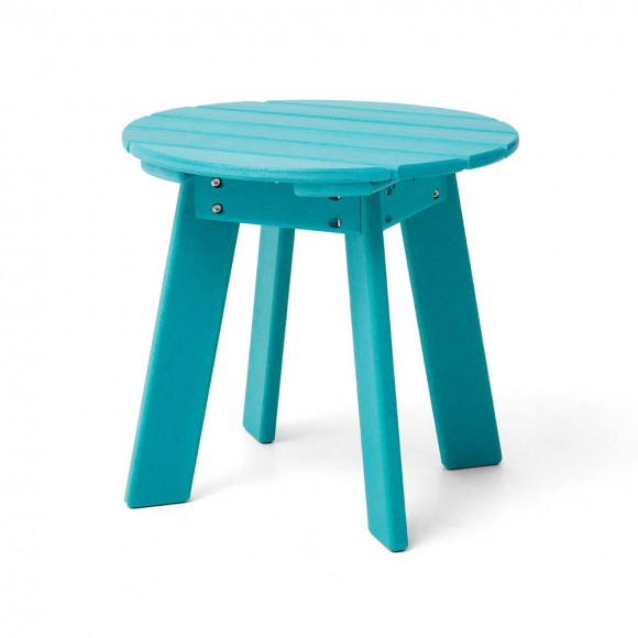 Elm PLUS 20"D Outdoor Patio Aqua HDPE Round Side Table, End Table,Or Coffee Table