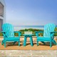 Elm PLUS 20"D Outdoor Patio Aqua HDPE Round Side Table, End Table,Or Coffee Table