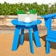 Elm PLUS 20"D Outdoor Patio Pacific Blue HDPE Round Side Table, End Table,Or Coffee Table