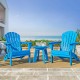 Elm PLUS 20"D Outdoor Patio Pacific Blue HDPE Round Side Table, End Table,Or Coffee Table