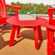 Elm PLUS 32"D Outdoor Patio Red HDPE Round Coffee Table