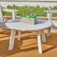 Elm PLUS 35.5"D Outdoor Patio White HDPE Round Coffee Table