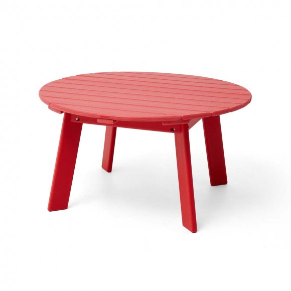 Elm PLUS 35.5"D Outdoor Patio Red HDPE Round Coffee Table