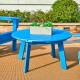 Elm PLUS 35.5"D Outdoor Patio Pacific Blue HDPE Round Coffee Table