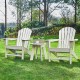 Elm PLUS 3-Piece Outdoor Patio White HDPE Adirondack Chair and Side Table Set