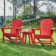 Elm PLUS 3-Piece Outdoor Patio Red HDPE Adirondack Chair and Side Table Set