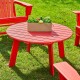 Elm PLUS 5-Piece Outdoor Patio Red HDPE Adirondack Chair and 32"D Coffee Table Set