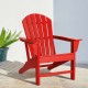 Elm PLUS 5-Piece Outdoor Patio Red HDPE Adirondack Chair and 32"D Coffee Table Set