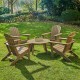 Elm PLUS 5-Piece Outdoor Patio Tan HDPE Adirondack Chair and Coffee Table Set