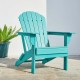 Elm PLUS Outdoor Patio Aqua HDPE Folding Adirondack Chair, Set of 2