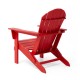 Elm PLUS Outdoor Patio Red HDPE Folding Adirondack Chair, Set of 2