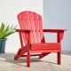 Elm PLUS Outdoor Patio Red HDPE Folding Adirondack Chair, Set of 2