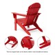 Elm PLUS Outdoor Patio Red HDPE Folding Adirondack Chair, Set of 2