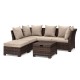 Glitzhome 6-Piece Outdoor Patio All-Weather Brown Wicker Sectional Sofa Set