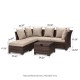 Glitzhome 6-Piece Outdoor Patio All-Weather Brown Wicker Sectional Sofa Set