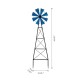 Glitzhome 44"H Metal Blue Wind Spinner Yardstake