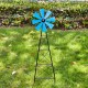 Glitzhome 44"H Metal Blue Wind Spinner Yardstake