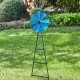 Glitzhome 44"H Metal Blue Wind Spinner Yardstake