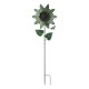 Glitzhome 48"H Metal Sunflower Yardstake with Thermometer Decor