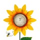 Glitzhome 48"H Metal Sunflower Yardstake with Thermometer Decor