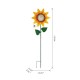 Glitzhome 48"H Metal Sunflower Yardstake with Thermometer Decor