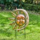 Glitzhome 36.25"H Metal Sun and Moon Yardstake or Wall Décor (Two Functions)