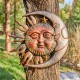 Glitzhome 36.25"H Metal Sun and Moon Yardstake or Wall Décor (Two Functions)