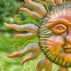 Glitzhome 36.25"H Metal Sun and Moon Yardstake or Wall Décor (Two Functions)