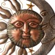 Glitzhome 36.25"H Metal Sun and Moon Yardstake or Wall Décor (Two Functions)