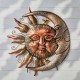 Glitzhome 36.25"H Metal Sun and Moon Yardstake or Wall Décor (Two Functions)