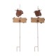 Glitzhome 42.25"H Set of 2 Metal and Wood Ladybug and Bee Yardstake