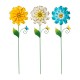 Glitzhome 51.75"H Set of 3 Oversized Metal Dimensional Flowers Yardstake or Wall Décor (Two Functions)