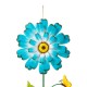 Glitzhome 51.75"H Set of 3 Oversized Metal Dimensional Flowers Yardstake or Wall Décor (Two Functions)