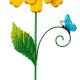 Glitzhome 51.75"H Set of 3 Oversized Metal Dimensional Flowers Yardstake or Wall Décor (Two Functions)