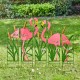 Glitzhome 37.75"H 5 Pieces Metal Flamingo Silhouette Yardstake