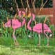 Glitzhome 37.75"H 5 Pieces Metal Flamingo Silhouette Yardstake