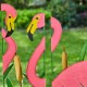 Glitzhome 37.75"H 5 Pieces Metal Flamingo Silhouette Yardstake