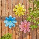 Glitzhome 15"D Set of 3 Outdoor Metal Dimensional Flowers Wall Décor
