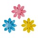 Glitzhome 15"D Set of 3 Outdoor Metal Dimensional Flowers Wall Décor