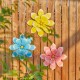 Glitzhome 15"D Set of 3 Outdoor Metal Dimensional Flowers Wall Décor