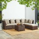 Glitzhome 7-Piece Outdoor Patio All-Weather Brown Wicker Sectional Sofa Set