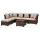 Glitzhome 7-Piece Outdoor Patio All-Weather Brown Wicker Sectional Sofa Set