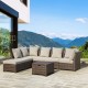 Glitzhome 7-Piece Outdoor Patio All-Weather Brown Wicker Sectional Sofa Set