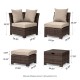 Glitzhome 7-Piece Outdoor Patio All-Weather Brown Wicker Sectional Sofa Set