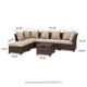 Glitzhome 7-Piece Outdoor Patio All-Weather Brown Wicker Sectional Sofa Set