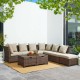 Glitzhome 9-Piece Outdoor Patio All-Weather Brown Wicker Sectional Sofa Set