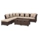 Glitzhome 9-Piece Outdoor Patio All-Weather Brown Wicker Sectional Sofa Set