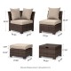 Glitzhome 9-Piece Outdoor Patio All-Weather Brown Wicker Sectional Sofa Set
